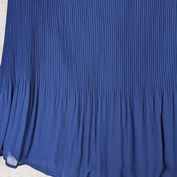 Lane Bryant Women Plus size 20 Pleated Navy Blue Sleeveless Top Flowy Office - Picture 4 of 11